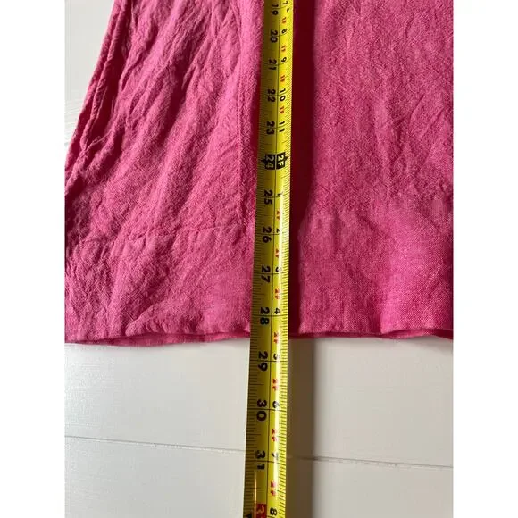 Lands’ End Tunic Top Sz XL Linen Blend Pockets Pink V-Neck Lagenlook Casual - Picture 10 of 12